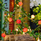 Set Of 10 3D Mushroom String Light, Photography Prop Hang String Light, Create Atmosphere 3D Mushroom String Light, Beautiful Flicker Free LED Lights