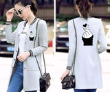 Women Baseball Pocket Style Button Printed Upper