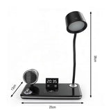 4 In 1 Smart LED Table Lamp, Wireless Lamp With Charging Pad, Adjustable LED Lamp With Bluetooth Speaker And Clock