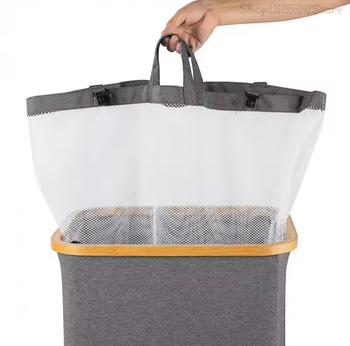 Foldable Laundry Basket With Lid, Bamboo Laundry Basket With Inner Bag, Bedroom Storage Box, Bathroom Dirty Clothes Basket