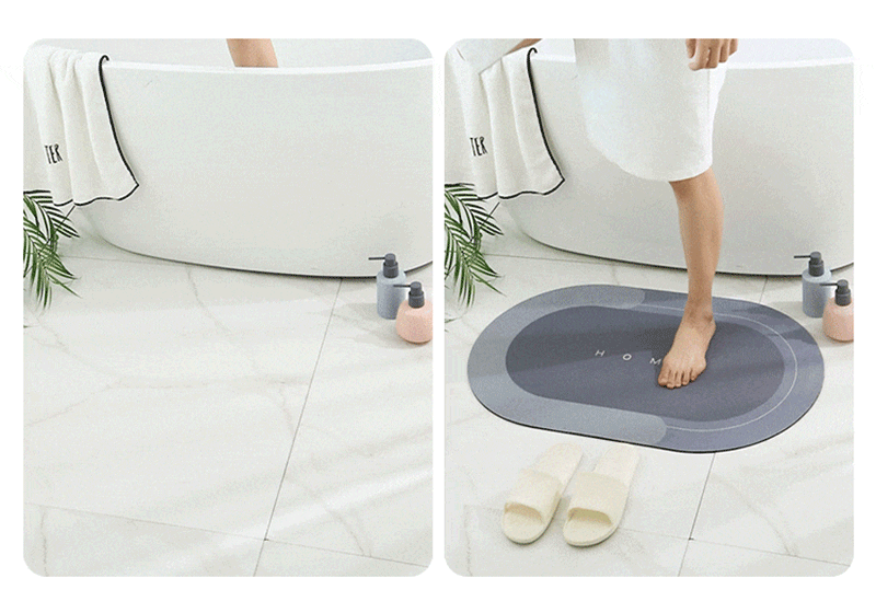 2PC Anti-Slip Bathroom Mat – Fast Drying Water Absorbent Floor Mat