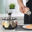 6PCS Rotating Spice Rack Set – 360 Degree Glass Seasoning Jar Organizer