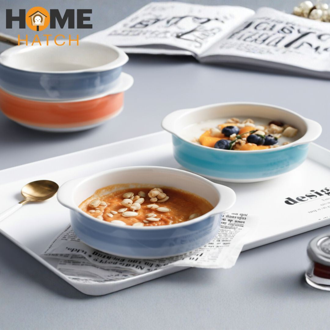 DANNY HOME 6-Piece Ceramic Bowl Set – Multicolor Soup & Snack Bowls | Premium Serveware