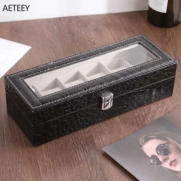 PREMIUM QUALITY 6‑Slot Watch Box | Premium PU Leather Watch Storage Case