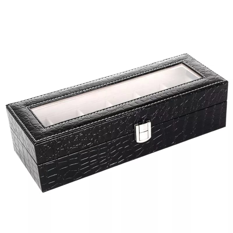 PREMIUM QUALITY 6‑Slot Watch Box | Premium PU Leather Watch Storage Case