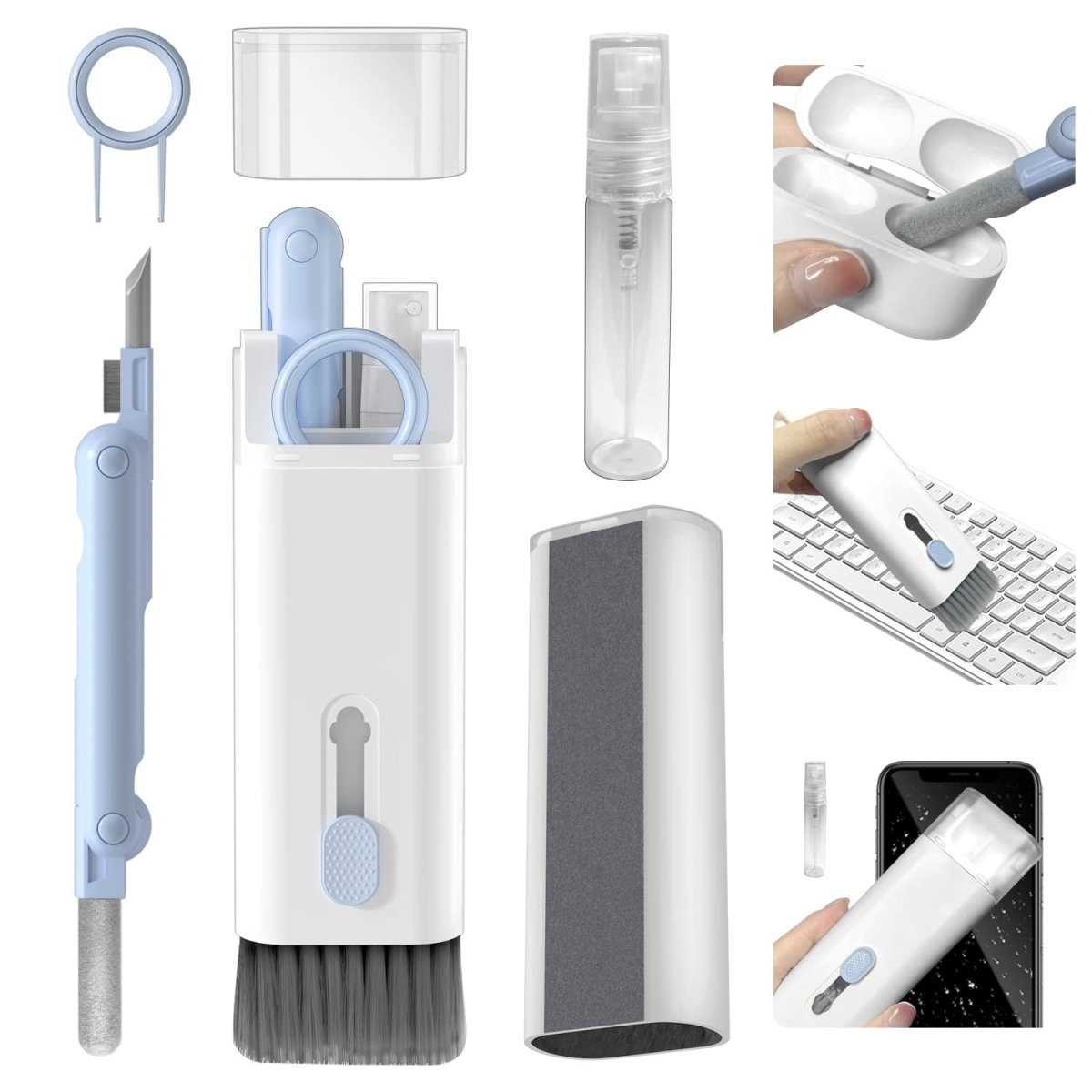 7-in-1 Keyboard & Earbud Cleaning Tool Kit – Multi-Function Cleane