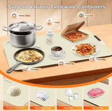 Electric Foldable Warming Tray, Leather Heated Food Board, Electric Food Warmer Plate, Portable Food Heating Mat