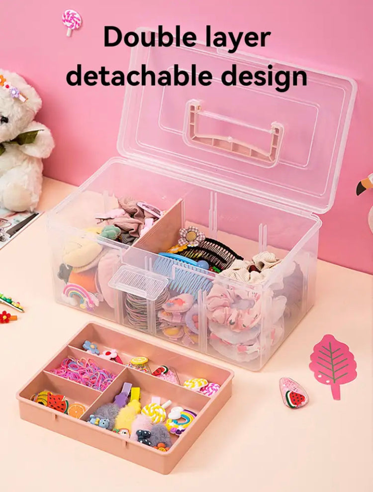Double Layer Storage Box, Multipurpose Plastic Storage Case, Sewing Kit Box