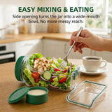 Portable Salad Jar Lunch Container with Dressing Cup