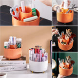 Large Capacity Makeup Brush Holder,360° Rotating Makeup Organizer,5 Slot Makeup Brushes Cup,for Vanity Decor,Bathroom Countertops,Desk Storage Container,Cosmetic Display cases