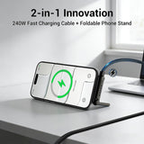 2-in-1 Type-C Fast Charging Cable with Foldable Phone Stand