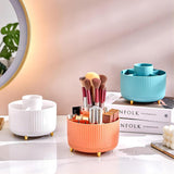 Large Capacity Makeup Brush Holder,360° Rotating Makeup Organizer,5 Slot Makeup Brushes Cup,for Vanity Decor,Bathroom Countertops,Desk Storage Container,Cosmetic Display cases