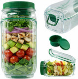 Portable Salad Jar Lunch Container with Dressing Cup