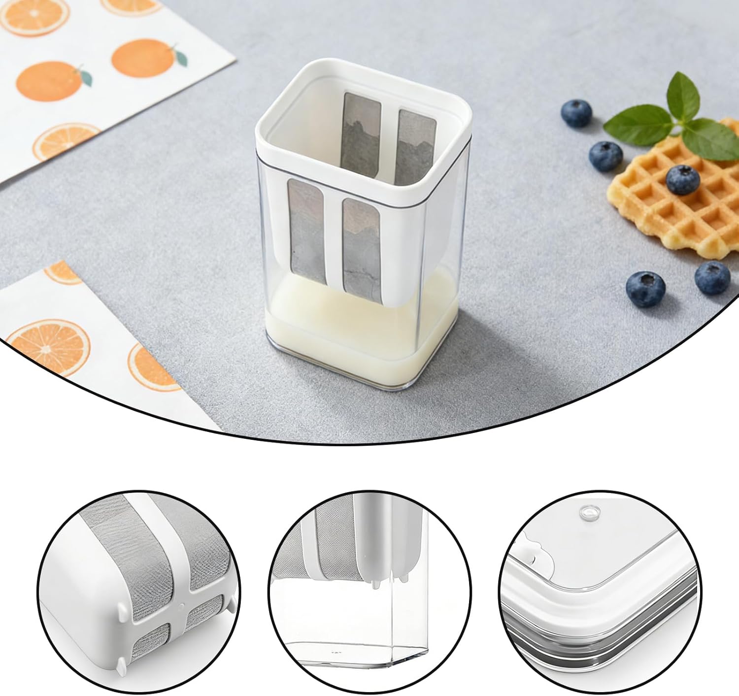 Fine Mesh Stainless Steel Greek Yogurt Strainer with Lid