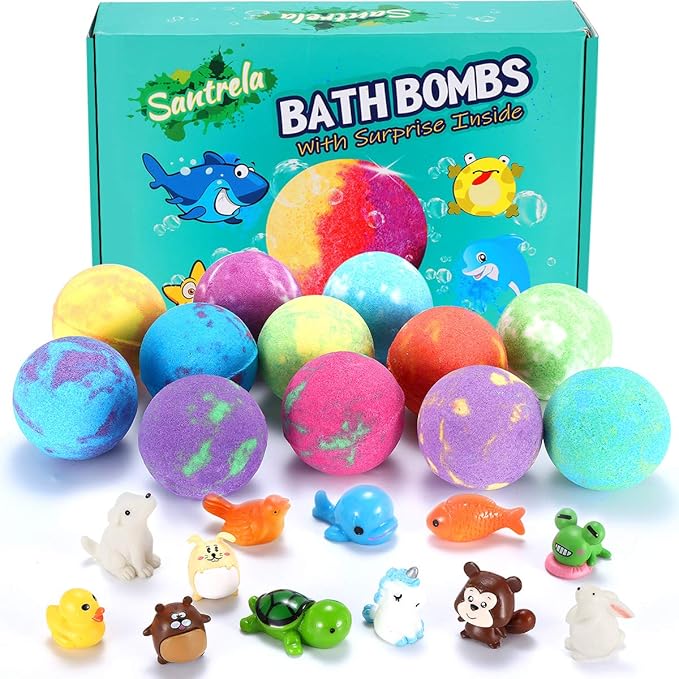 Santrela Bath Bombs with Surprise, Fizzing Bath Bombs for Boys & Girls (1PC)