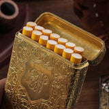 Royal Cigarette Holder, Retro 16 Pcs Cigarette Box, Peaky Blinders Flick Box Holder, Luxury Vintage Carved Cigarette Box, Shelby Smoke Pocket Holder, Portable Smoking Tool, Expandable Cigarette Cases