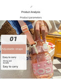 1L Student Summer Water Bottle, Fashion Plastic Bottle with Straw, Outdoor Sport with Tea Separator for Kids, 900ml Beverages Dispenser, Portable Drinking Water Bottle, Portable Drink Bottle For Outdoor, Kids Water Sippy Cup