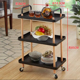 3 Layer Rotatable Trolley, Movable Living Room Storage Trolley, Movable Storage Cart