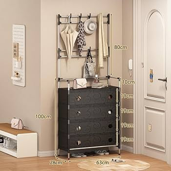 Dust Proof Multifunctional Coat And Shoes Rack, Multi Layer Shoe Storage Rack, Living Room Organizer Shelf