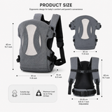 Baby Carrier with Breathable Mesh Back Support, Adjustable Baby Carrier with Waist Support, Multi Position Baby Carrier with Padded Shoulder Straps, Baby Carry Bag with Adjustable Safety Buckles