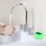 Press Cleaning Liquid Container, Soap Dispenser With Sponge Holder, Kitchen Liquid Dispenser Press Box, Press Soap Outlet Box Sponge Dispenser, 800ml Manual Sink Dish Washing Soap Dispenser, 2 in 1 Design For Kitchen