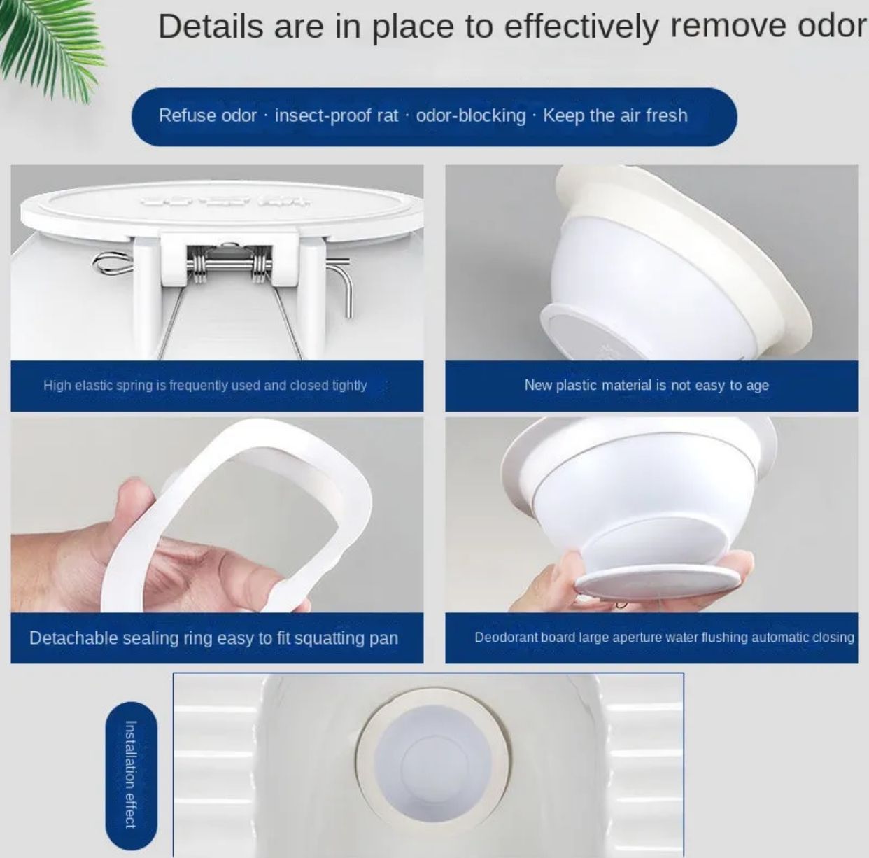 Squatting Toilet Pan Cover, Universal Squat Toilet Lid, Durable Prevent Sewage, WC Toilet Hole Cover