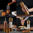 Manual Sea Salt Pepper Grinder, Cylindrical Wooden Salt and Pepper Grinder, Kitchen Seasoning Tool