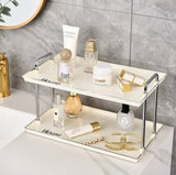 Double Layer Luxury Acrylic Storage Rack, Desktop Tray Storage Rack, Desktop Rack Bathroom Organizer