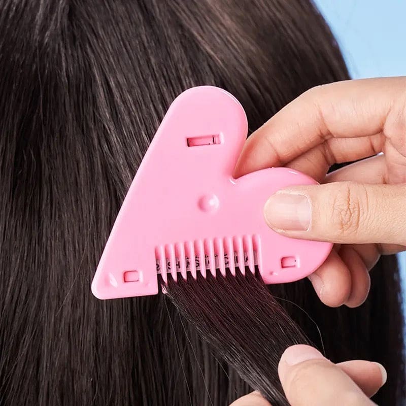 Love Heart Hair Trimming Comb, Pink Mini Hair Trimmer, Cute Manual Hair Cutting Comb, Women Hair Cutting Comb, Body Hair Removal, Pubic Hair Brush, Self Hair Cutting Comb
