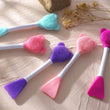 Bear Double Head Face Brush, Silicone Mud Film Facial Brush, Multifunctional Long Handle Silicone Applicator Women, Face Mask Cream Sticks Brush, Facial Mask Applicator, Makeup Removal Scrubber,  Portable Salon Spa Facial Cleansing Brush