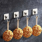 Stainless Steel Square Hook, Home Kitchen Wall Door Hanger, Self Adhesive Multipurpose Rustproof Hook, Wall Mount Clothes Hook, Heavy Duty for Wall Sticking Hooks