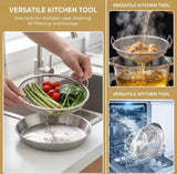 Stainless Steel Mesh Serving Basket, Deep Fry Oil Filtering Basket, Round Stainless Steel Food Strainer, Crispy Fry Oil Drainer Basket