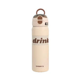 Portable Sports Water Bottle With Flip Lid, Large Capacity Handheld Student Insulated Mug, Stainless Steel Insulated Water Mug