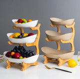 Multi Layer European Style Fruit Tray, Creative Colorful Glass Plate, Home Ocean Shell Fruit Plate