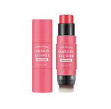 Double Ended Blush Stick With Brush, Waterproof Facial Makeup, Face Moisturizing Brighten Blusher