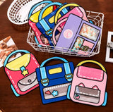 Set Of 4 Zip Lock Bag, Kids School Bag Shape Packing Bag, Cartoon Candy Cookie Bag