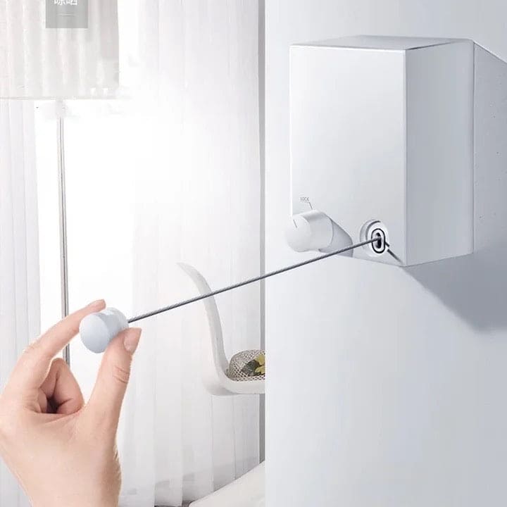 Telescopic Clothesline, Retractable Clothes Hanger Rope, Wall Mounted Drying Rope, Laundry Rope Hanger, Creative Outdoor Indoor Retractable Clothesline Rope, Stainless String Clothesline Rope, Heavy Duty Washing Line for Drying Clothes