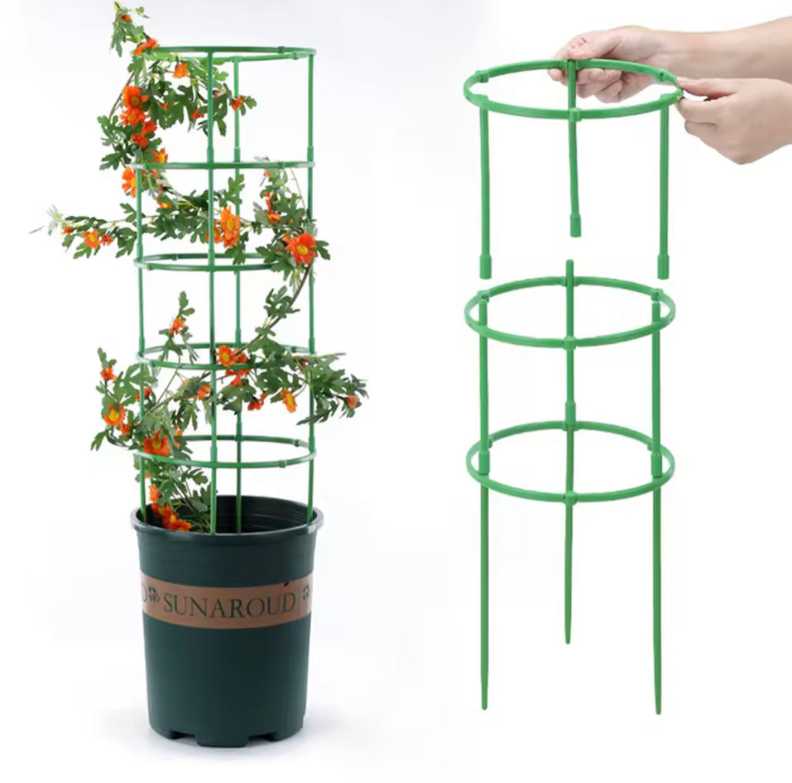 Garden Plant Support Stakes, Stackable Plastic Plant Support, Flower Support Stack For Outdoor And Indoor