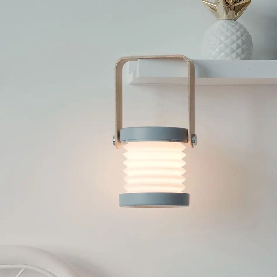 4 In 1 Foldable Table Lamp, Touch Dimmable LED Portable Lantern Light, Rechargeable Camping Lantern Night Light, Wooden Handle Telescopic Lantern Light, Touch Control Dimmable 3 Level Night Light
