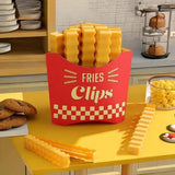 Set Of 12 Fries Sealing Clip, Creative French Fries Bag Sealer with Holder, Fridge Magnet Bag Clips, Food Seal Clip, Snack Sealing Sealing Clamp, Moisture-proof Preservation Clip, Crinkle Chips Closure Clip