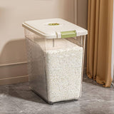 Rice Barrel with Wheels, Transparent Rice Sealed Storage Organizer, Rice Sieve Colander Basket
