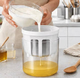 Round Shape Greek Yogurt Strainer Container, Reusable Greek Yogurt Maker, Fine Mesh Yogurt Draining Container with Storage Lid, Multi Purpose Yogurt Strainer Container