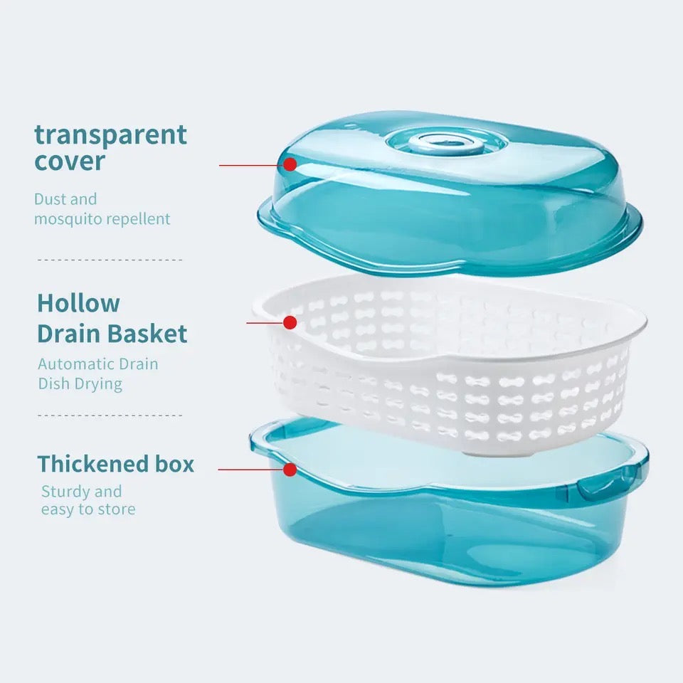 Fancial Dish Draining Rack, Kitchen Tableware Rack Storage Box, Home Dish Drainer Kitchen, Countertop Cutlery Tableware Organizer