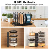 Adjustable Pan Rack Organizer, Heavy Duty Pot Rack, Multilayer Countertop Pan Shelf, Adjustable Cabinet Under Sink Pan Rack