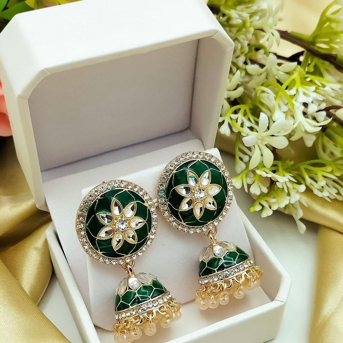 Women Kundan Jhumka, Women Traditional Jhumka Bridal Vintage Earring Jewellery