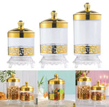 Set of 3 Candy Jar With Lid, Transparent Dry Food Storage Container, Tea Party Serving Jar, Cookie Jar