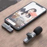 Portable Wireless Mic, Wireless Lavalier Microphone, Mini Mic For Audio Video Recording Interview Streaming Tiktok Game Live Broadcast, Lavalier Microphone for Smartphone, K8 Wireless Mini Mic for iPhone Android Type C