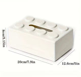 Building Block Style Decorative Tissue Box, Wall Mounted Punch Free Napkin Holder, Napkins Paper Storage Box