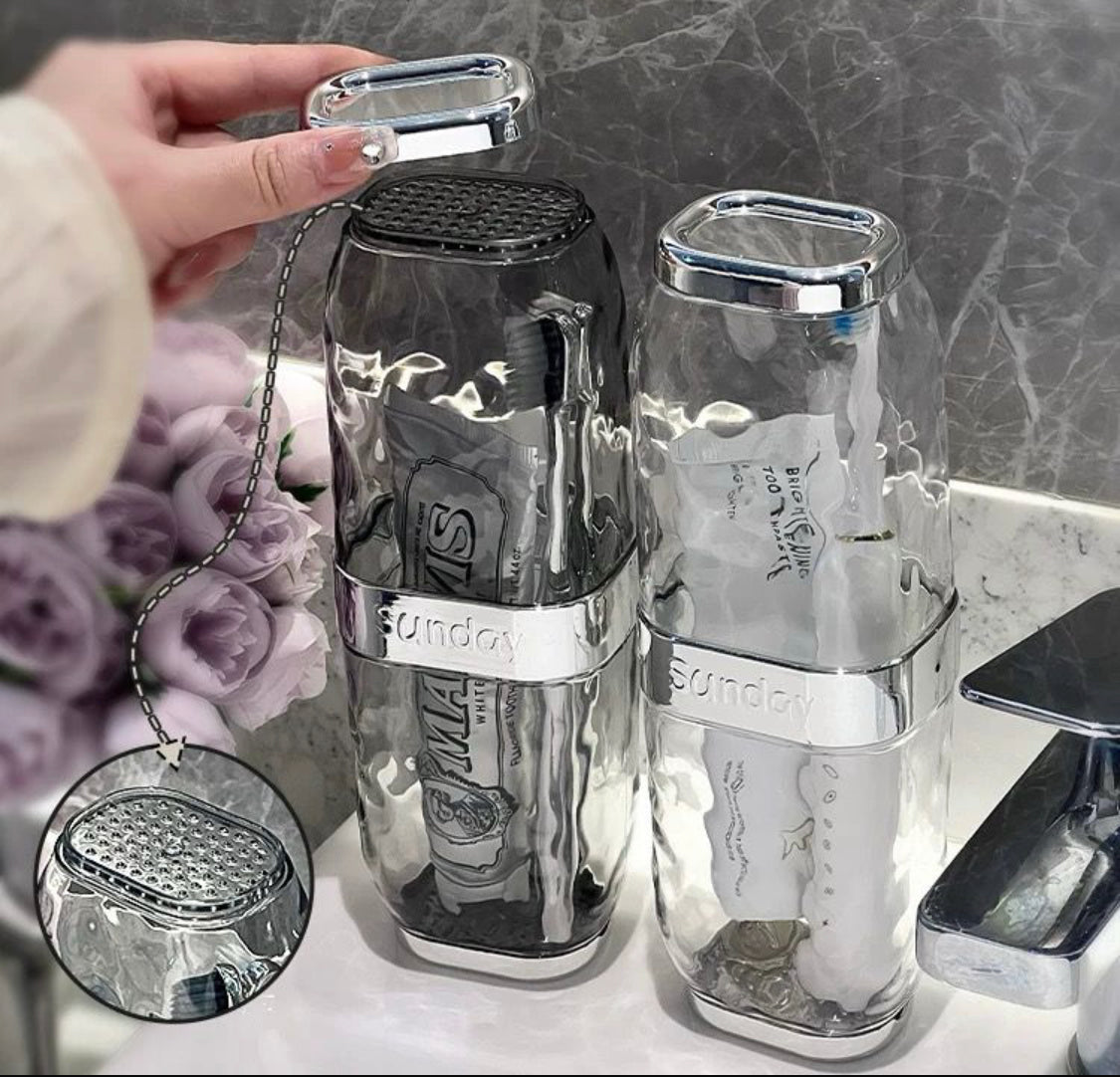 Acrylic Travel Toiletries Holder, Portable Toothbrush Holder, Bathroom Vanity Accessories