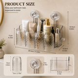 4 in 1 Wall Mounted Toothbrush Holder, Luxury Bathroom Storage And Cup Holder, Bathroom Essentials Wall Organizer
